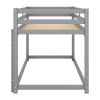Twin-Over-Twin Floor Bunk Bed with Handy Ladder, Chic Gray Finish