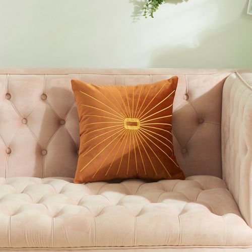 Netherlands Velvet Gold Thread Embroidery Pillow Cover