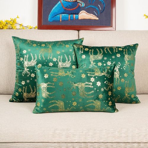 Netherlands Velvet Bronzing Christmas Style Pillow Cover