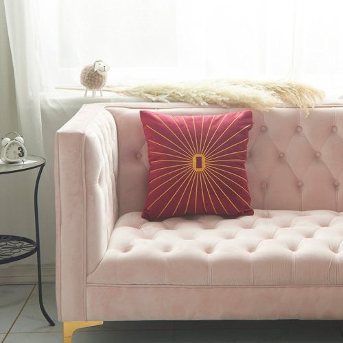 Netherlands Velvet Gold Thread Embroidery Pillow Cover